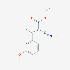 molecular formula C14H15NO3 B8663763 Ethyl 2-cyano-3-[3-(methyloxy)phenyl]-2-butenoate 
