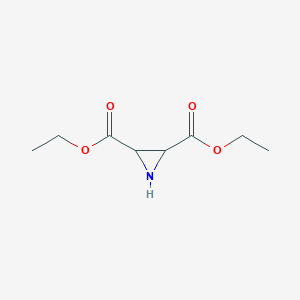 molecular formula C8H13NO4 B8663807 2,3-Dicarbethoxyaziridine 