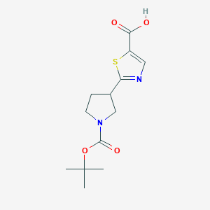 molecular formula C13H18N2O4S B8663826 2-(1-(Tert-butoxycarbonyl)pyrrolidin-3-yl)thiazole-5-carboxylic acid 