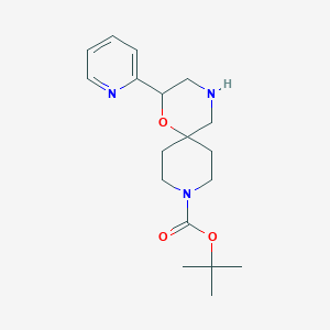 molecular formula C18H27N3O3 B8663836 Tert-butyl 10-(2-pyridyl)-11-oxa-3,8-diazaspiro[5.5]undecane-3-carboxylate 