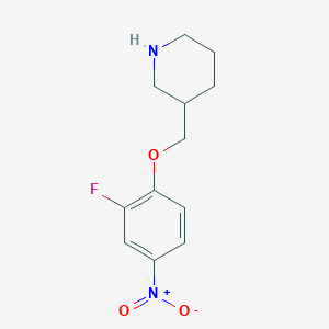 molecular formula C12H15FN2O3 B8663989 3-[(2-Fluoro-4-nitrophenoxy)methyl]piperidine 
