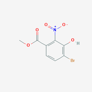 molecular formula C8H6BrNO5 B8664022 Methyl 4-bromo-3-hydroxy-2-nitrobenzoate 