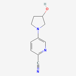 molecular formula C10H11N3O B8664031 5-(3-Hydroxypyrrolidin-1-yl)picolinonitrile 