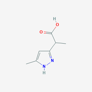 molecular formula C7H10N2O2 B8664042 2-(5-methyl-1H-pyrazol-3-yl)propanoic acid CAS No. 1190392-63-2