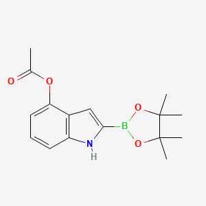 molecular formula C16H20BNO4 B8664060 (4-Acetoxy-1H-indol-2-yl)boronic acid pinacol ester 