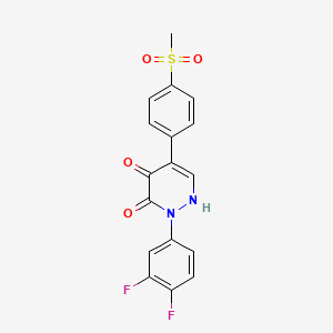 molecular formula C17H12F2N2O4S B8664065 2-(3,4-Difluorophenyl)-5-[4-(methanesulfonyl)phenyl]-1,2-dihydropyridazine-3,4-dione CAS No. 221031-62-5