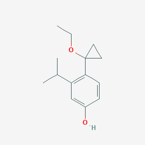 molecular formula C14H20O2 B8664119 4-(1-Ethoxycyclopropyl)-3-isopropylphenol 
