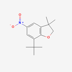 molecular formula C14H19NO3 B8664125 7-tert-Butyl-2,3-dihydro-3,3-dimethyl-5-nitro-benzofuran CAS No. 178322-42-4