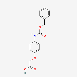 molecular formula C16H15NO5 B8664166 4-(Benzyloxycarbonylamino)phenoxyacetic acid 