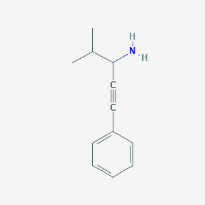 molecular formula C12H15N B8664172 4-Methyl-1-phenylpent-1-yn-3-amine CAS No. 343331-41-9