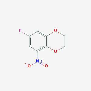 molecular formula C8H6FNO4 B8664240 7-Fluoro-5-nitro-2,3-dihydro-1,4-benzodioxin 