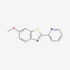 molecular formula C13H10N2OS B8664254 6-Methoxy-2-(pyridin-2-yl)-1,3-benzothiazole CAS No. 61352-29-2