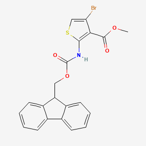 molecular formula C21H16BrNO4S B8664266 Methyl 2-((((9h-fluoren-9-yl)methoxy)carbonyl)amino)-4-bromothiophene-3-carboxylate 
