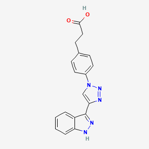 molecular formula C18H15N5O2 B8664278 3-{4-[4-(1H-indazol-3-yl)-1H-1,2,3-triazol-1-yl]phenyl}propanoic acid 