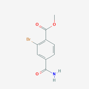 molecular formula C9H8BrNO3 B8664322 Methyl 2-bromo-4-carbamoylbenzoate 