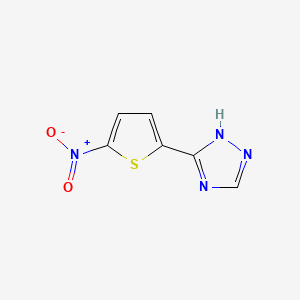 molecular formula C6H4N4O2S B8664391 3-(5-Nitro-2-thienyl)-1H-1,2,4-triazole 