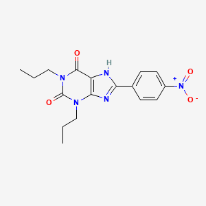 molecular formula C17H19N5O4 B8664409 8-(4-Nitrophenyl)-1,3-dipropyl-3,7-dihydro-1H-purine-2,6-dione CAS No. 116545-87-0