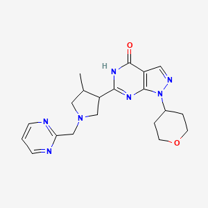 molecular formula C20H25N7O2 B8664468 6-[4-methyl-1-(pyrimidin-2-ylmethyl)pyrrolidin-3-yl]-1-(oxan-4-yl)-5H-pyrazolo[3,4-d]pyrimidin-4-one 