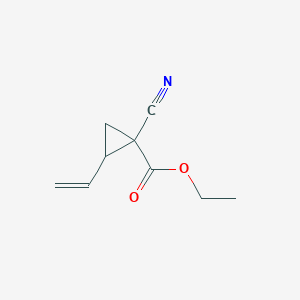 molecular formula C9H11NO2 B8664583 Cyclopropanecarboxylic acid, 1-cyano-2-ethenyl-, ethyl ester CAS No. 65590-89-8