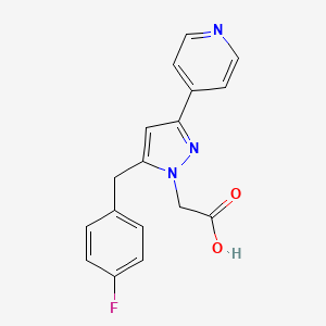 molecular formula C17H14FN3O2 B8664619 [5-(4-fluorobenzyl)-3-pyridin-4-yl-1H-pyrazol-1-yl]acetic acid 