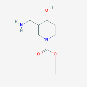 molecular formula C11H22N2O3 B8664625 Tert-butyl 3-(aminomethyl)-4-hydroxypiperidine-1-carboxylate 