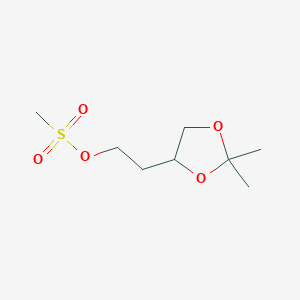 molecular formula C8H16O5S B8664632 2-(2,2-Dimethyl-1,3-dioxolan-4-yl)ethyl methanesulfonate 