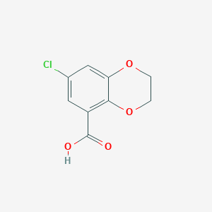 molecular formula C9H7ClO4 B8664651 7-Chloro-2,3-dihydro-1,4-benzodioxine-5-carboxylic acid 