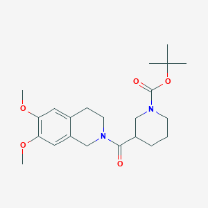 molecular formula C22H32N2O5 B8664662 Tert-butyl 3-(6,7-dimethoxy-1,2,3,4-tetrahydroisoquinoline-2-carbonyl)piperidine-1-carboxylate 
