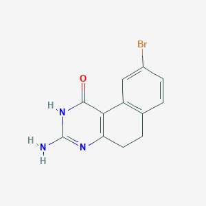 molecular formula C12H10BrN3O B8664676 3-amino-9-bromo-5,6-dihydrobenzo[f]quinazolin-1(2H)-one CAS No. 139986-38-2