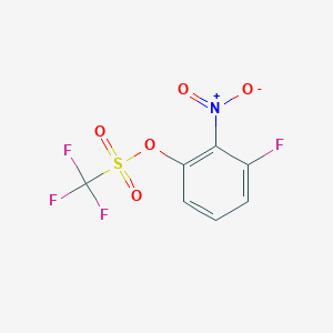 molecular formula C7H3F4NO5S B8664717 Trifluoromethanesulfonic acid 3-fluoro-2-nitrophenyl ester 