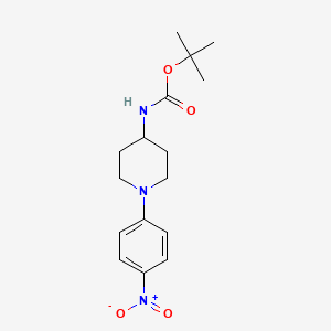 molecular formula C16H23N3O4 B8664797 Tert-butyl (1-(4-nitrophenyl)piperidin-4-yl)carbamate 