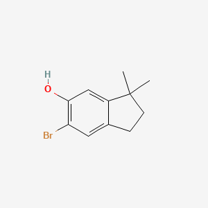 molecular formula C11H13BrO B8664857 6-bromo-3,3-dimethyl-2,3-dihydro-1H-inden-5-ol CAS No. 65021-22-9