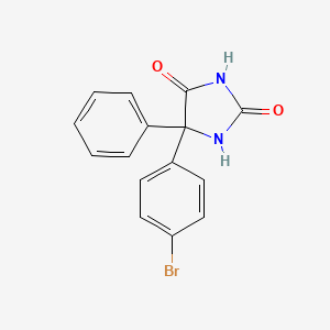 molecular formula C15H11BrN2O2 B8664863 5-(4-Bromophenyl)-5-phenylimidazolidine-2,4-dione CAS No. 56079-85-7