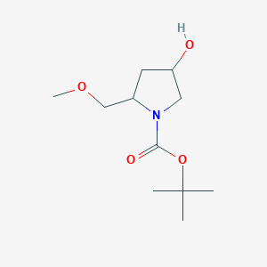 molecular formula C11H21NO4 B8664867 Tert-butyl 4-hydroxy-2-(methoxymethyl)pyrrolidine-1-carboxylate 