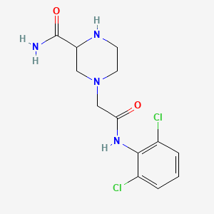 molecular formula C13H16Cl2N4O2 B8664895 3-Carbamoyl-N-(2,6-dichlorophenyl)piperazine-1-acetamide CAS No. 83863-78-9