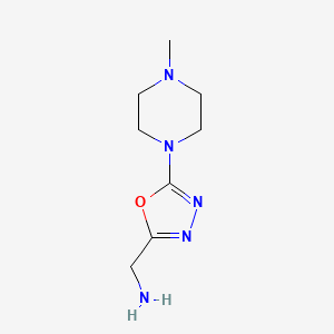 molecular formula C8H15N5O B8664916 1-[5-(4-Methylpiperazin-1-yl)-1,3,4-oxadiazol-2-yl]methanamine 