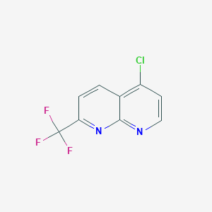 molecular formula C9H4ClF3N2 B8664920 1,8-Naphthyridine, 5-chloro-2-(trifluoromethyl)- 