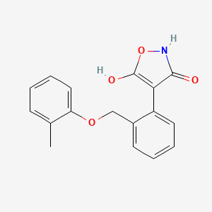 molecular formula C17H15NO4 B8664961 5-hydroxy-4-(2-((o-tolyloxy)methyl)phenyl)isoxazol-3(2H)-one CAS No. 185337-43-3