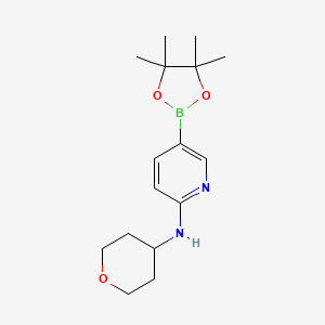 molecular formula C16H25BN2O3 B8665107 N-(tetrahydro-2H-pyran-4-yl)-5-(4,4,5,5-tetraMethyl-1,3,2-dioxaborolan-2-yl)pyridin-2-aMine 