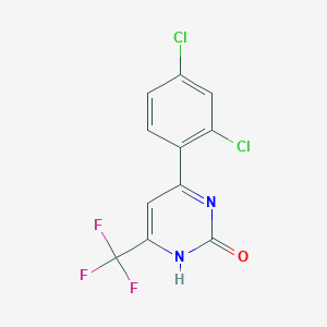 molecular formula C11H5Cl2F3N2O B8665207 6-(2,4-Dichlorophenyl)-2-hydroxy-4-(trifluoromethyl)pyrimidine 