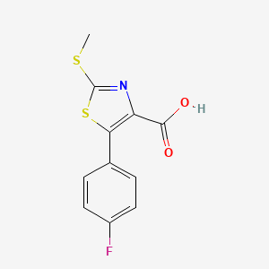 molecular formula C11H8FNO2S2 B8665218 5-(4-Fluorophenyl)-2-(methylthio)thiazole-4-carboxylic acid 