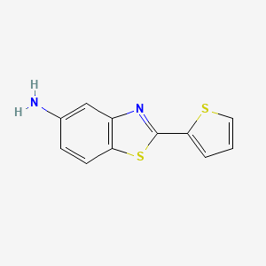 molecular formula C11H8N2S2 B8665227 2-(Thiophen-2-yl)-1,3-benzothiazol-5-amine CAS No. 61352-32-7