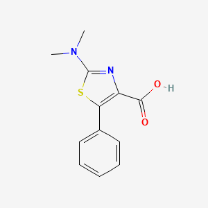 molecular formula C12H12N2O2S B8665236 2-Dimethylamino-5-phenyl-thiazole-4-carboxylic Acid 