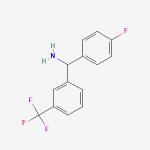 molecular formula C14H11F4N B8665326 (4-Fluorophenyl)[3-(trifluoromethyl)phenyl]methanamine 