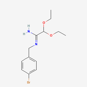 molecular formula C13H19BrN2O2 B8665383 N-(4-Bromobenzyl)-2,2-diethoxyacetimidamide 
