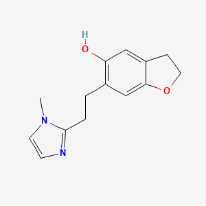 molecular formula C14H16N2O2 B8665421 6-(2-(1-Methylimidazol-2-yl)ethyl)-5-hydroxy-2,3-dihydrobenzofuran 