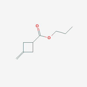 molecular formula C9H14O2 B8665457 Cyclobutanecarboxylic acid, 3-methylene-, propyl ester 