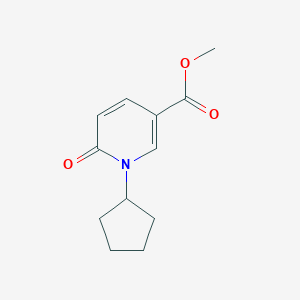 molecular formula C12H15NO3 B8665459 Methyl 1-cyclopentyl-6-oxo-1,6-dihydropyridine-3-carboxylate 