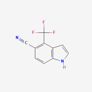 molecular formula C10H5F3N2 B8665532 4-(trifluoromethyl)-1H-indole-5-carbonitrile 