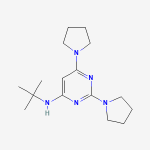 molecular formula C16H27N5 B8665687 N-tert-Butyl-2,6-di(pyrrolidin-1-yl)pyrimidin-4-amine CAS No. 157014-19-2